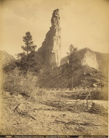U.S.A. Castle Rock, near Castle Gate, Rio Grande Western Railroad. C1880.