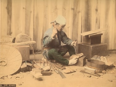 JAPAN. Shoe Repairer and his tools. c1880