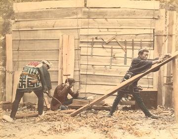 JAPAN. Carpenters at Work, Japan. C1880