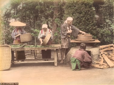 JAPAN. Steaming the Tea Leaves. C1890