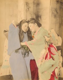 JAPAN. Courtesans relaxing. c1880