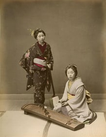 JAPAN. Two Geisha with Koto & Shamishen, Japan. c1885