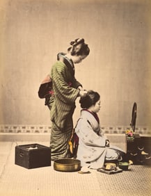 JAPAN. Hairdresser at work. C1890