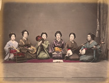 JAPAN. Musicians playing Wagakki.. C1880
