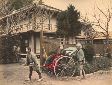 JAPAN. Geisha in a Ricksha. C1885