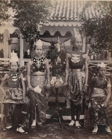 BURMA. Young Temple Dancers. c1900