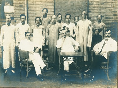 CHINA. Group of Europeans with their Chinese Staff. Peking. C1920