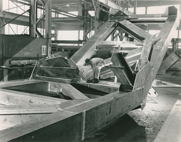 INDUSTRIAL. Aluminium Superstructure. c1958