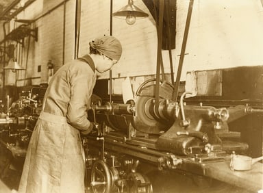 INDUSTRIAL. Women Working in an all Female Factory on a Capstan Lathe. C1940