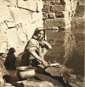 KASHMIR. Woman washing clothes. c1937