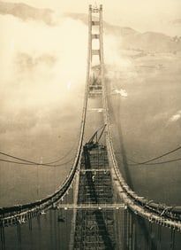 U.S.A. Golden Gate Bridge under construction in 1936