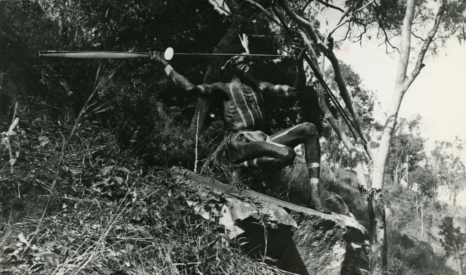 ZANE GREY. Native in War Paint and Harpoon. Tahiti. C1930 (1 of 1)
