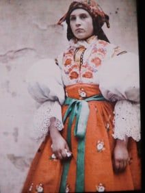 AUTOCHROME. Lady from Velka, Slovenia.c1910