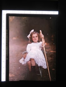 AUTOCHROME. Young girl in a lace dress. C1911