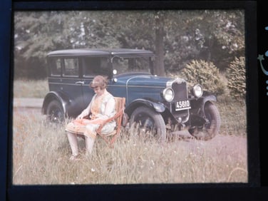AUTOCHROME. A Day in the Country with the new automobile. c1910