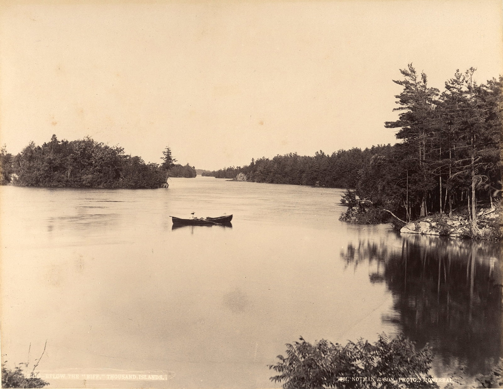 CANADA. St. Lawrence River below 'Riff' Thousand Islands. C1880: St. Lawrence River below 'Riff' Thousand Islands. C1880. Good contrast and tonality.Photographer: William Notman. 7 x 9 in. Reverse: Niagara Falls. 9 x 7.25 in.