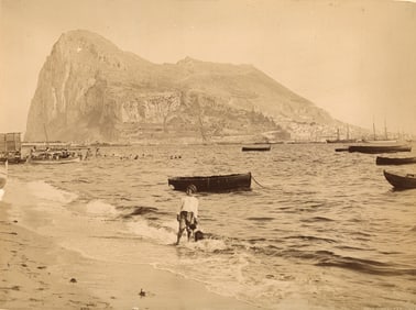 GIBRALTAR. Gibraltarand the Beach of Algeciras, Andalusia. C1880