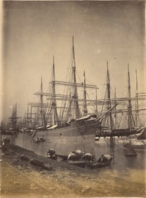 INDIA. Ships on the Hooghly, Calcutta. C1860