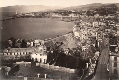 ITALY. Panorama of Genoa. C1875