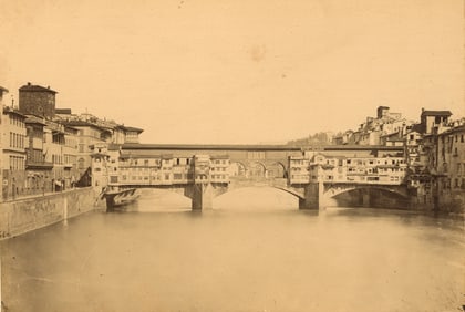 ITALY. Ponte Vecchio Bridge, Florence. C1880