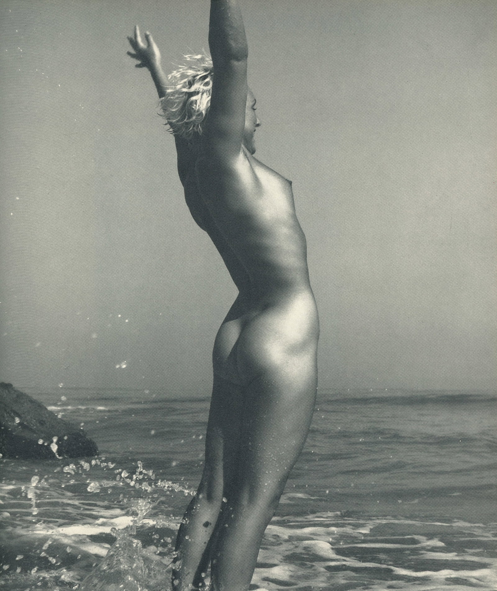 Nude by Andre de Dienes. C1958: Nude by Andre de Dienes. C1958. American-Hungarian photographer famous for nude photography and photographs of a young Marilyn Monroe. 9.625 x 8.25 in.