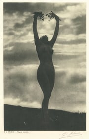 Hand-signed Nude Gravure by G.L. Arlaud. C1920.