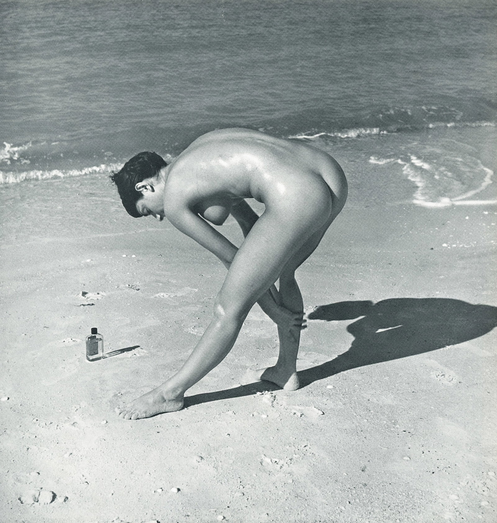 Nude by Andre de Dienes. C1954: From Andre de Dienes Art Collection, printed by Ondori-sha Publishing Co. Dienes was American-Hungarian photographer famous for nude photography and photographs of a young Marilyn Monroe. 8.5 x 8.25 i