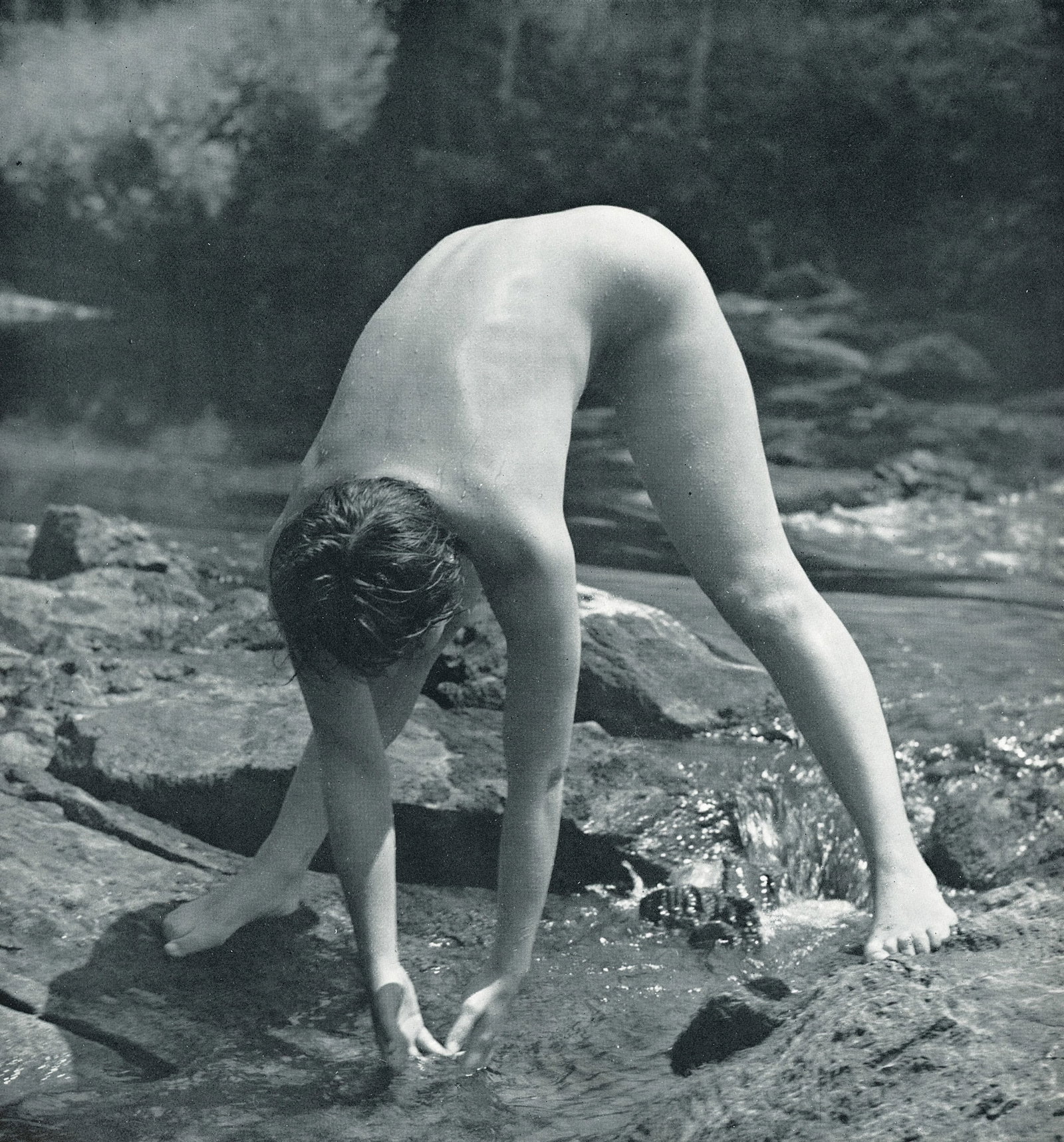 Nude by Andre de Dienes. C1954: From Andre de Dienes Art Collection, printed by Ondori-sha Publishing Co. Dienes was American-Hungarian photographer famous for nude photography and photographs of a young Marilyn Monroe. 8.875 x 8.5