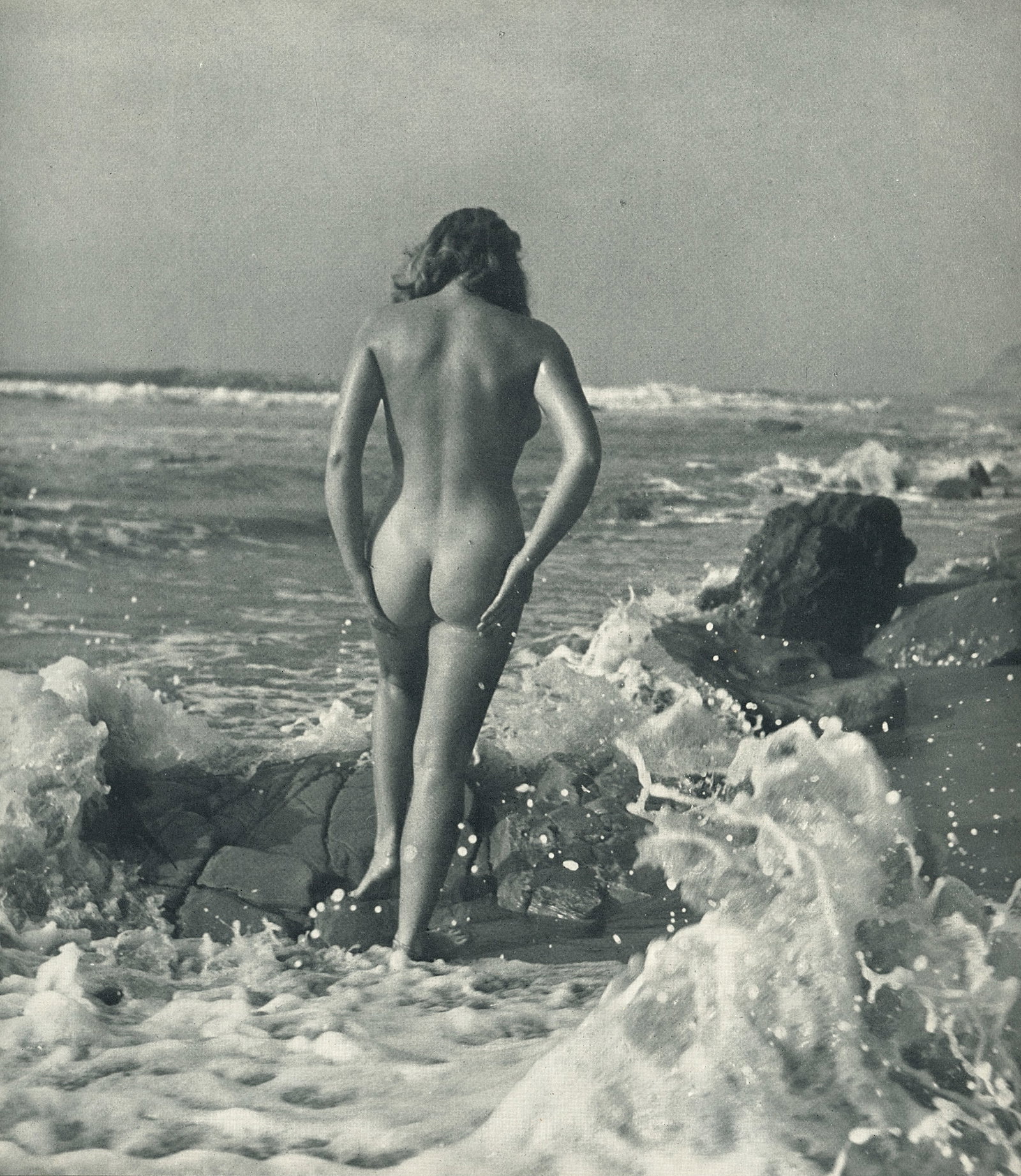Nude by Andre de Dienes. C1954: From Andre de Dienes Art Collection, printed by Ondori-sha Publishing Co. Dienes was American-Hungarian photographer famous for nude photography and photographs of a young Marilyn Monroe. 9.375 x 9.25