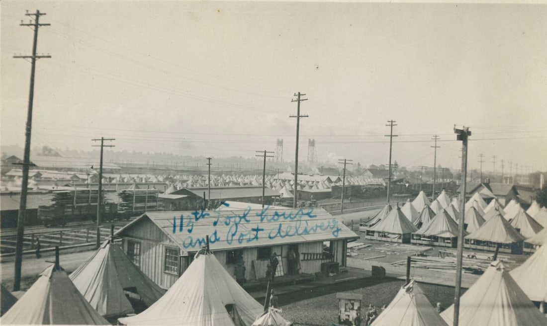 113th Toolhouse and Post Delivery. C1945: 113th Toolhouse and Post Delivery. C1945. 2.75 x 4.625 in.
