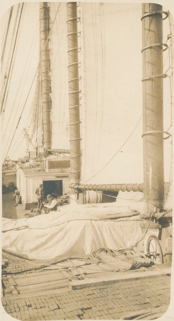 On board a sailing ship, Hawaii. C1910 (1 of 1)