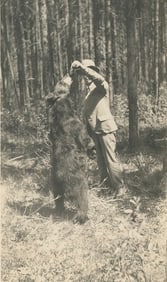 Feeding a Bear in the Wild. C1925