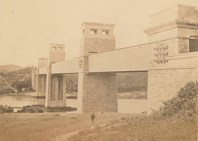 Brittania Tubular Bridge over the Menai Straits. C1860