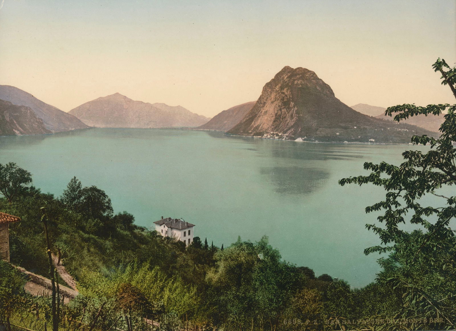 San Salvadore Dal Monte: Photochrome. c1890. 6.5 x 8.75 in. San Salvadore Dal Monte. Rev: Abbazia