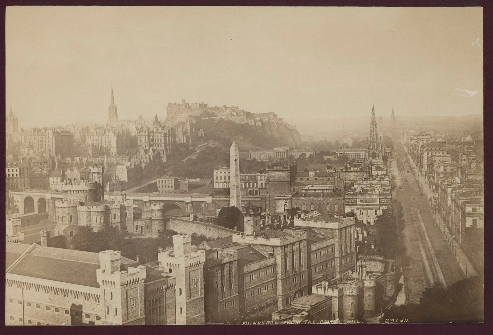 Edinburgh from Calton Hill. C1880: Edinburgh from Calton Hill. C1880. Good contrast and tonality. Photographer: James Valentine. 5.25 x 8 in.