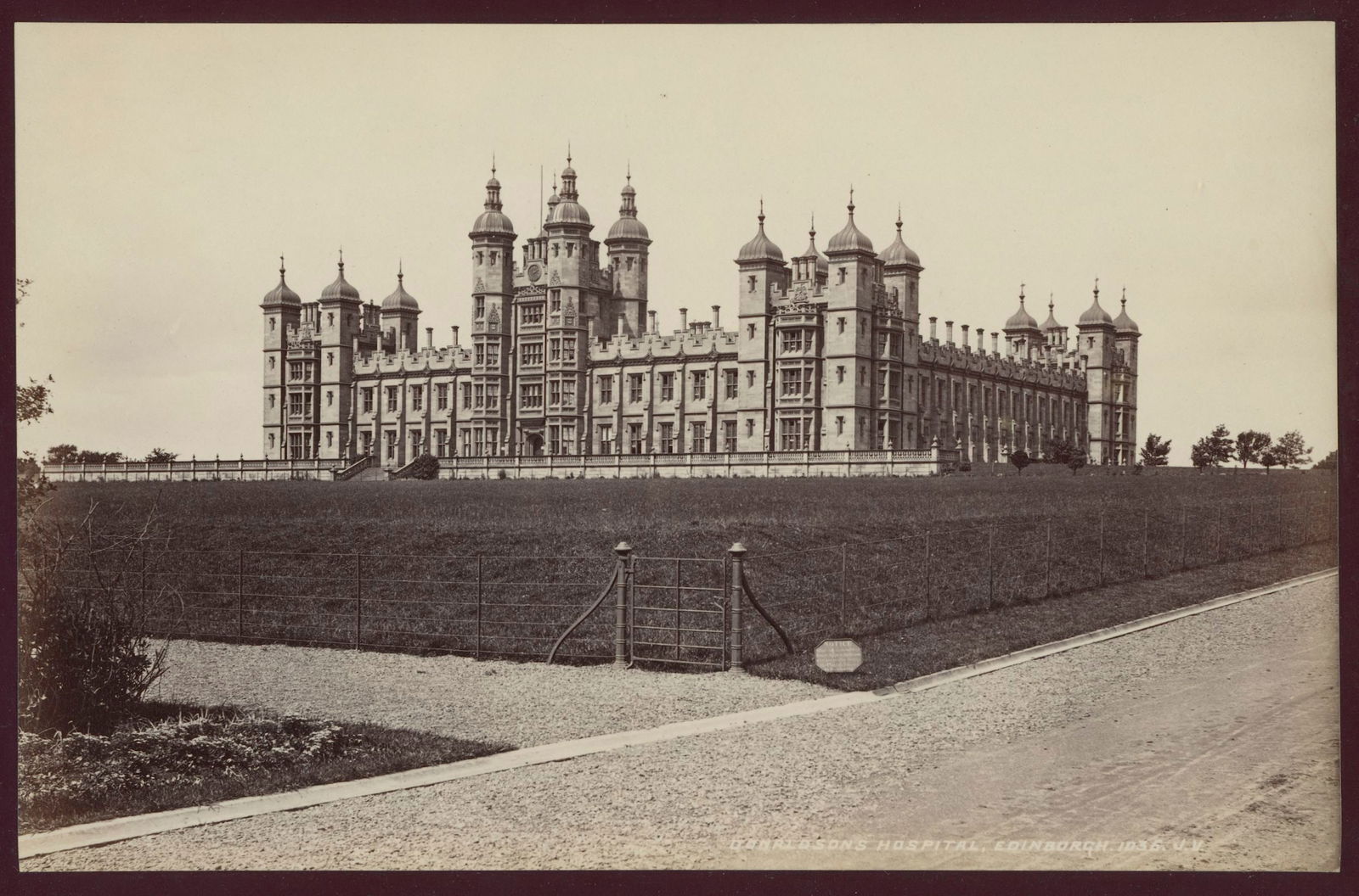 Donaldson's Hospital, Edinburgh. C1880: Donaldson's Hospital, Edinburgh. C1880. Very good contrast and tonality. Photographer: James Valentine. 5.25 x 8 in.