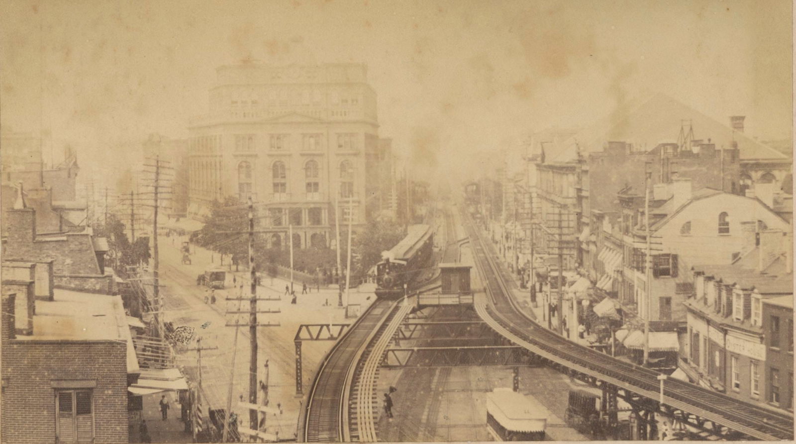 Album Sheet with 4 New York Views. C1885.: Album Sheet with 4 New York Views. C1885. Fair - poor contrast and tonality. Photographer unidentified.