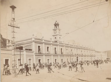 Crowd of Men in Rio Blanco, Mexico. c1890