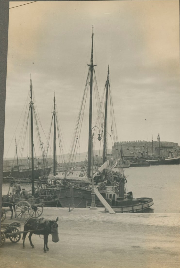 Fishing Boats in port. C1910 (1 of 1)