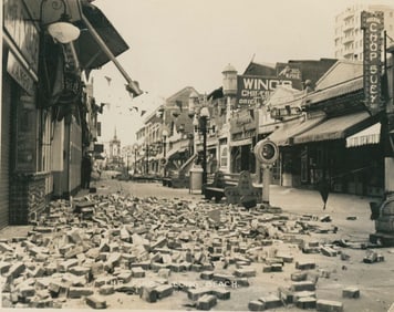 Long Beach Earthquake, Rubble in the Street. c1933