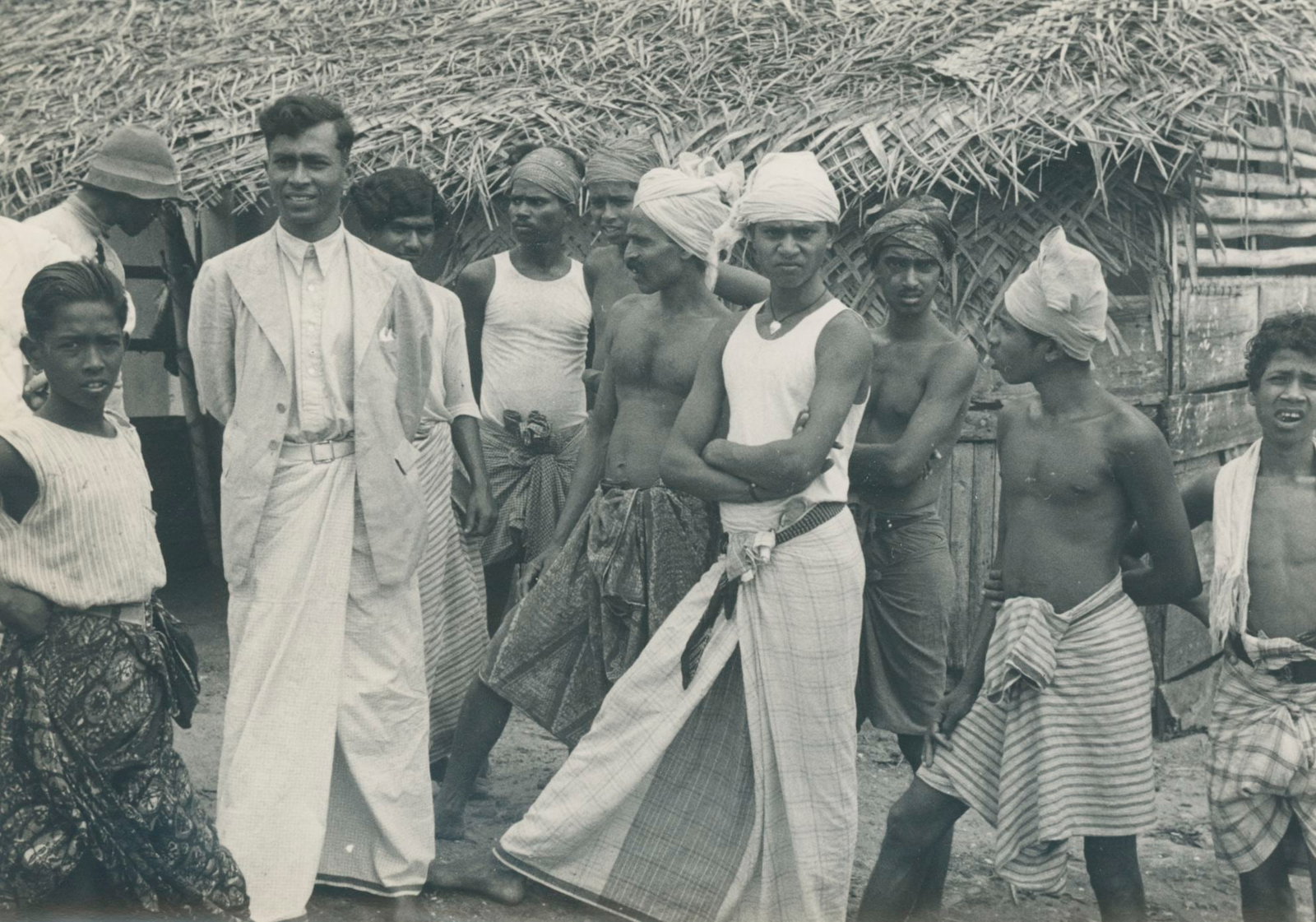 Native Group, Dutch East Indies. C1950: Native Group, Dutch East Indies. C1950. Very good contrast and tonality. 4.75 x 6.625 in.
