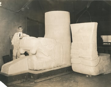Museum Technician working on Artifact. c1950