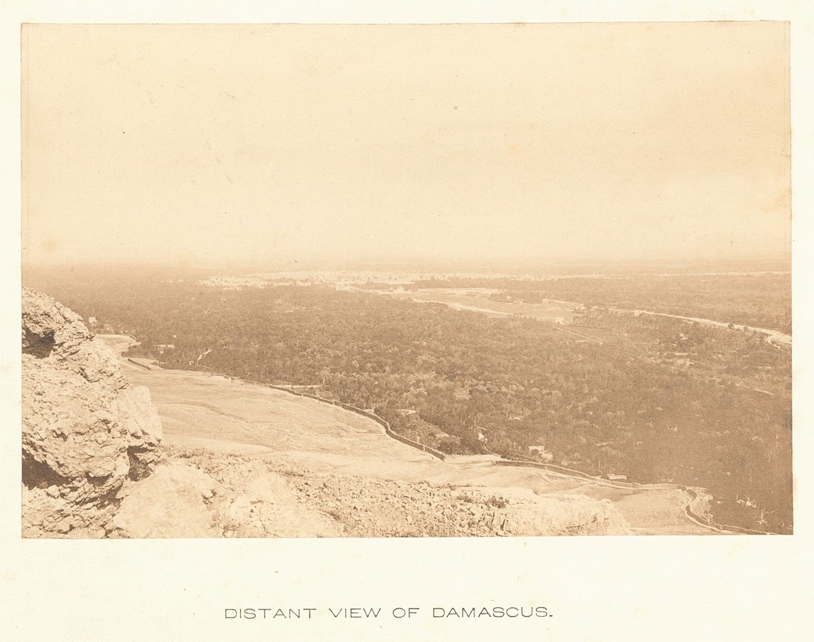 Distant View of Damascus. c1860: Distant View of Damascus. C1860. Fair contrast and tonality. 4 x 6 in
