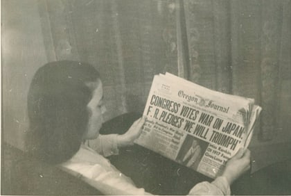 Historic Newspaper Headline. Dec 8th. 1941.