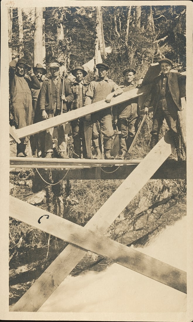 ALASKA. 2 Photographs Svendsen Rigging and Construction Gang. c1918 (1 of 2)