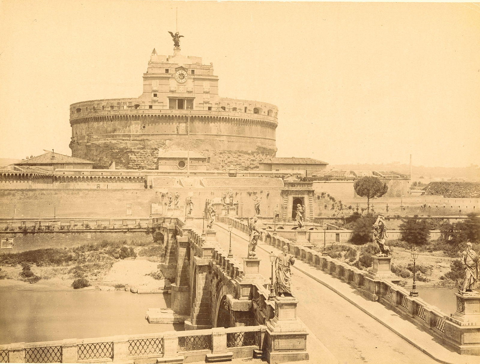 ITALY. Castel S. Angelo, Rome. c1880: Castel S. Angelo, Rome. C1880. Good contrast and tonality. 7.25 x 9.25 in.