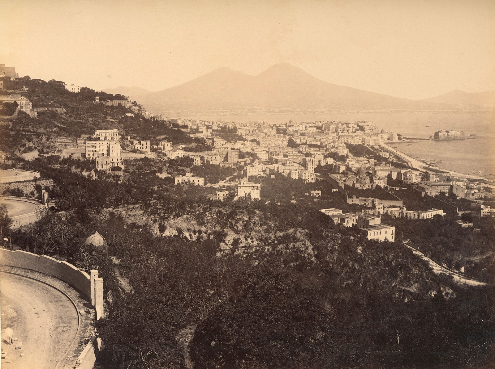 ITALY. Panorama del Vomera, Naples. C1880: Panorama del Vomera, Naples. C1880. Good contrast and tonality. 7.75 x 10 in.