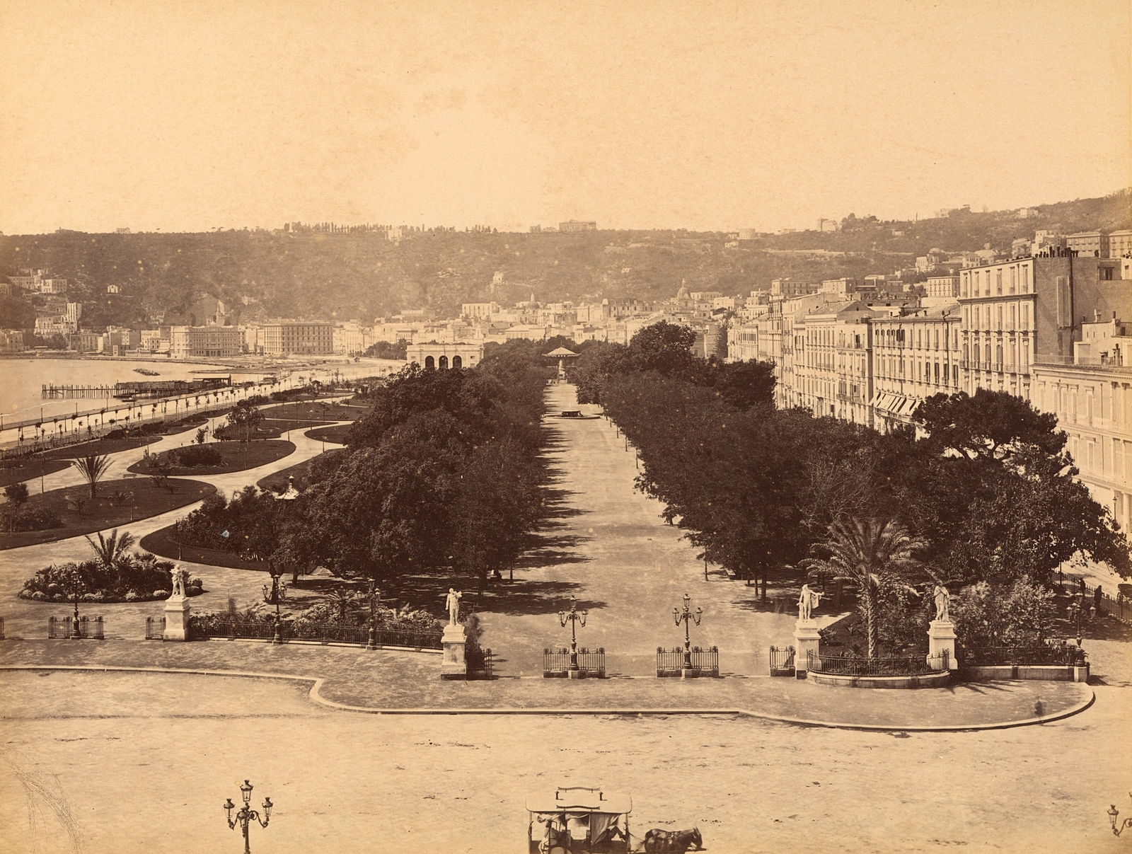 ITALY. Villa Municipale, Naples. c1880: Villa Municipale Gia Nazionale, Naples. C1880. Good contrast and tonality. 7.75 x 10 in.