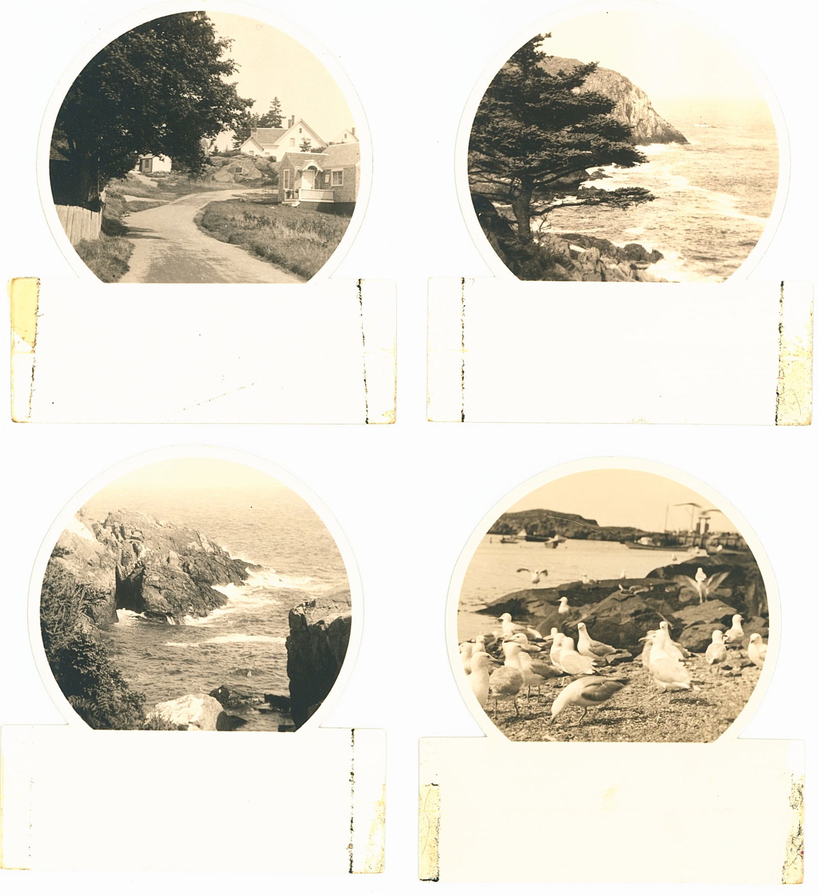 U.S.A. 4 Photographic Place settings. C1890: 4 Photographic Place settings? Game pieces? Unidentified locations. Photographs 2.375 in. Card 3.25 x 3 in. each. Good contrast.