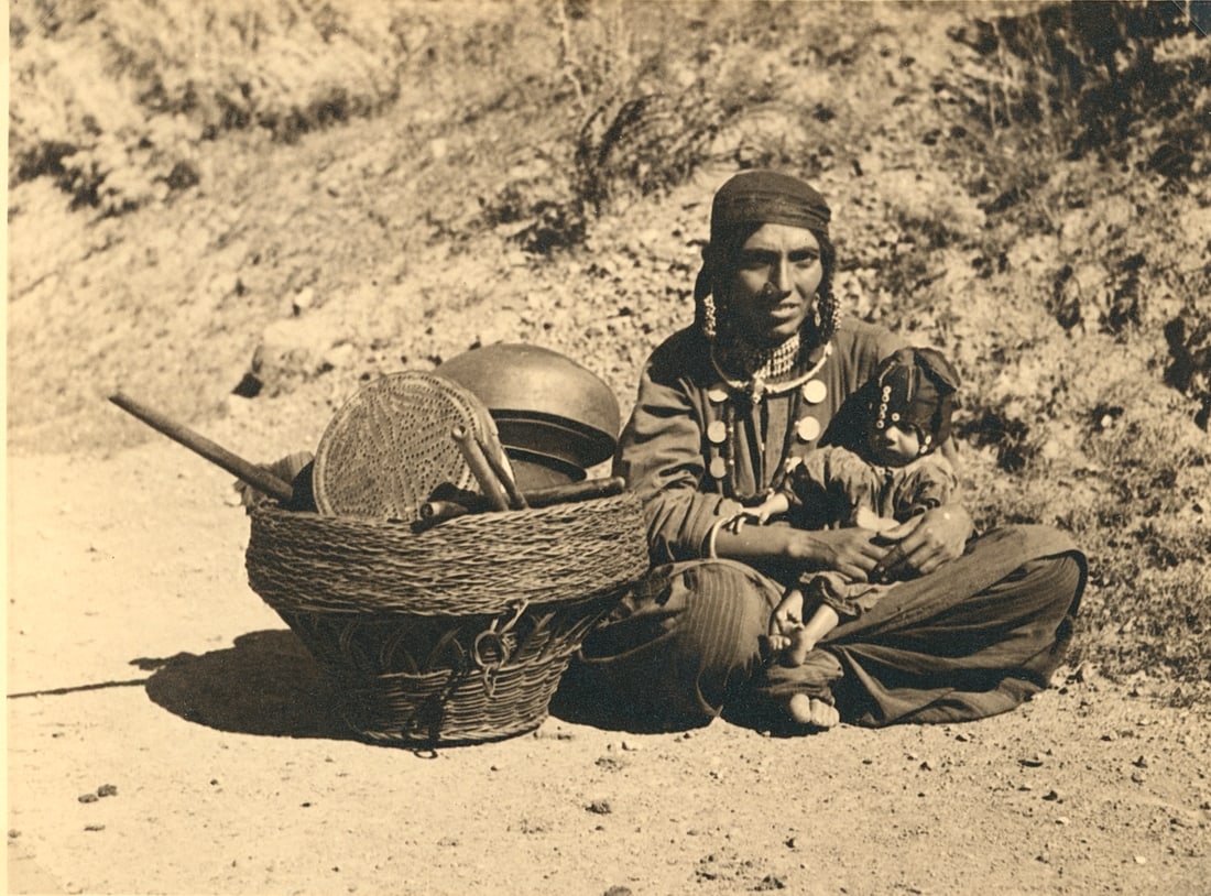 Kashmir. C1937: Typical Hill Gujar gypsy woman, Kashmir. August 1937. Excellent contrast and tonality. 6.25 x 4.5 in